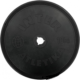 Диск тренировочный InterAtletika Черный 10 кг (SТ 520-5) 