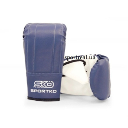 Снарядные перчатки кожвинил SPORTKO арт. ПД-3 синие S/M