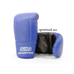 Перчатки снарядные кожаные SPORTKO арт. ПК 3 синие L/XL