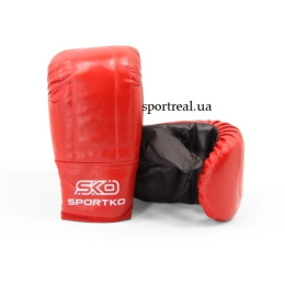 Перчатки снарядные кожаные SPORTKO арт. ПК3 красные S/M
