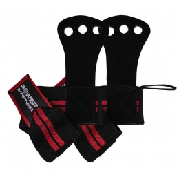 НАКЛАДКИ ГИМНАСТИЧЕСКИЕ POWER SYSTEM CROSSFIT GRIP PS-3330 BLACK/RED  (ПАРА) 