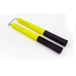 Нунчаки (Нунтяку) KEPAI BO-3247 тренировочные  соединенные шнуром KEPAI 666 (пластик, неопрен, полиэстер, желтый-черный)