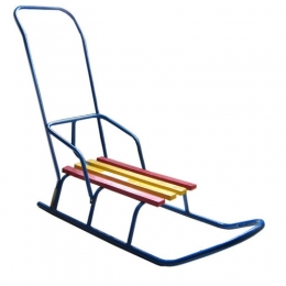 Санки Снеговичок с родительской ручкой