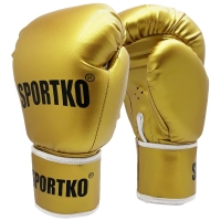 Боксерские перчатки SPORTKO арт.ПД1 Gold 10oz(унций)