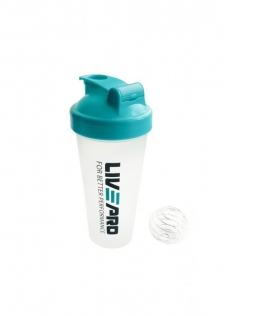 Шейкер спортивный LivePro SHAKE BOTTLE белый/синий LP8147