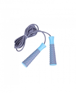 Скакалка LiveUP PVC JUMPROPE серый-голубой LS3143-g