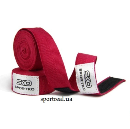Бинт боксерський SPORTKO довжина 2 м бавовна червоний