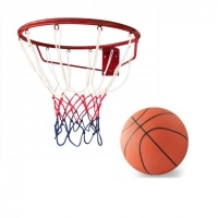 Баскетбольне кільце посилене антивандальне SportReal 45 см з сіткою та м'ячем