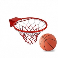 Баскетбольне кільце SportReal посилене 45 см з сіткою та м'ячем
