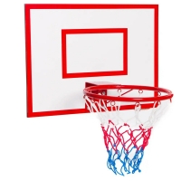 Детский баскетбольный щит SportReal с кольцом и сеткой 60x50 см для закрытых помещений