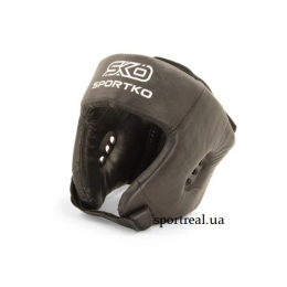 Шолом боксерський шкіряний SPORTKO арт. ОК1 чорний