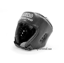 Шолом боксерський шкіряний SPORTKO арт. ОК2 чорний