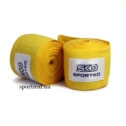 Бинт боксерський SPORTKO довжина 2 м бавовна жовтий