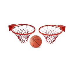 Набір баскетбольних кілець SportReal №7 45 см з сіткою та м'ячем