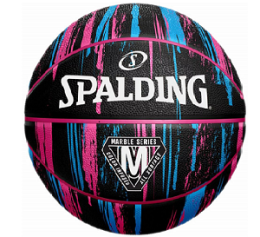 Баскетбольный мяч Spalding Marble Series №7 black-blue-pink
