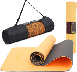 Гимнастический коврик Cornix 6 см, Orange-Black