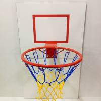 Баскетбольный щит BF 60x80 см с кольцом №7 и сине-желтой сеткой