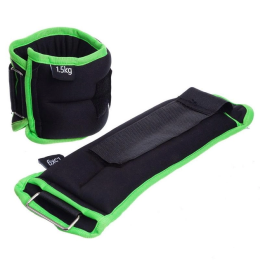 Утяжелители-манжеты Sport 2 шт по 1,5 кг Черно-зеленый