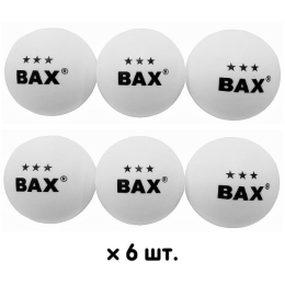 М'яч для настільного тенісу Bax 3* 6 шт. White білий (151300)